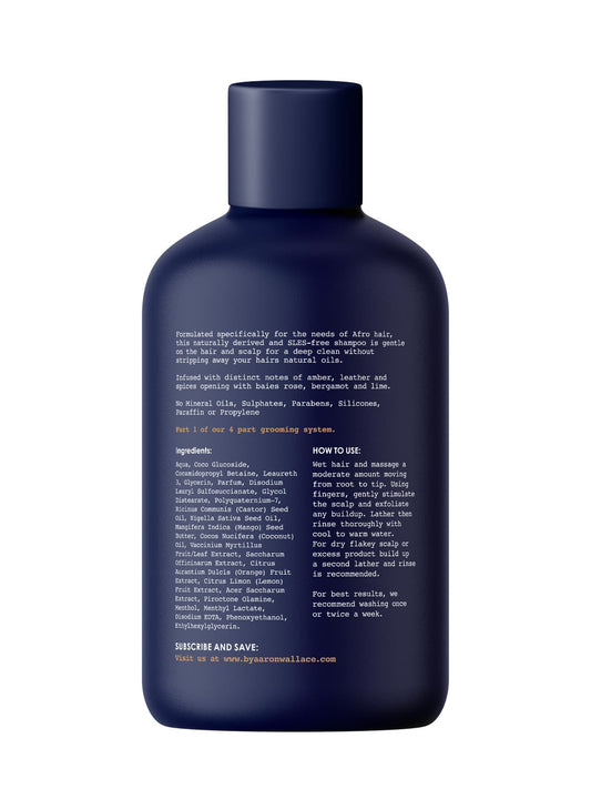 Aaron Wallace Hydrating Hair & Beard Shampoo is a beard shampoo for curly hair men to help with beard growth. Part of the Aaron Wallace 3-Step Haircare System beard growth kit and should be followed up with a Aaron Wallace beard growth oil to seal and protect from beard split ends. By Aaron Wallace and can be used as both a hair and beard shampoo