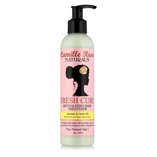 Camille Rose Fresh Curl Leave in Treatment and Detangler are black hair products for natural hair care. This is an all natural leave in treatment for dry curly hair and uses Castor Seed Oil for hair growth and Avocado for hair moisture. This leave in treatment for natural hair can be used by women, children, and men with curly hair. Purchase at the wh shop. 